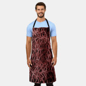 Rood netwerk van roestvast en gevlekt draad schort (Gedragen)