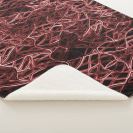 Rood netwerk van roestvast en gevlekt draad sherpa deken