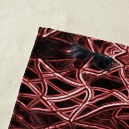 Rood netwerk van roestvast en gevlekt draad strandlaken