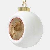 Rood-neus-witte kerstbomen keramische bal ornament (Rechts)