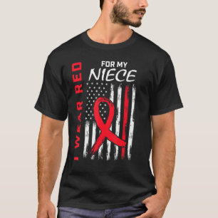 Rood nicht Waakzaamheid Hart Ziekte Vlag Jacht nie T-shirt