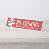 Rood - niet-roken waarschuwing elektronische sigar bureau naambordje (Voorkant)