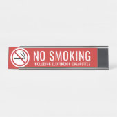 Rood - niet-roken waarschuwing elektronische sigar bureau naambordje (Voorkant)