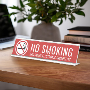 Rood - niet-roken waarschuwing elektronische sigar bureau naambordje