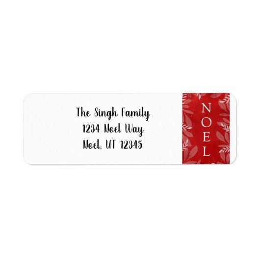 Rood "Noel"-retouradres Etiket (Voorkant)
