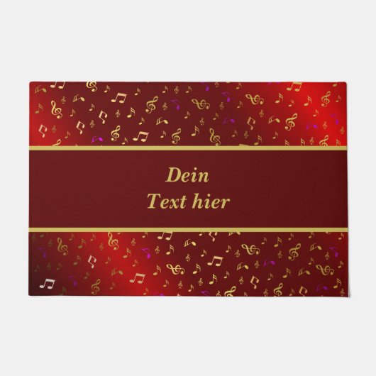 rood, noot, muzikaal, melodie, muziek, geluid, bor deurmat (Voorkant)