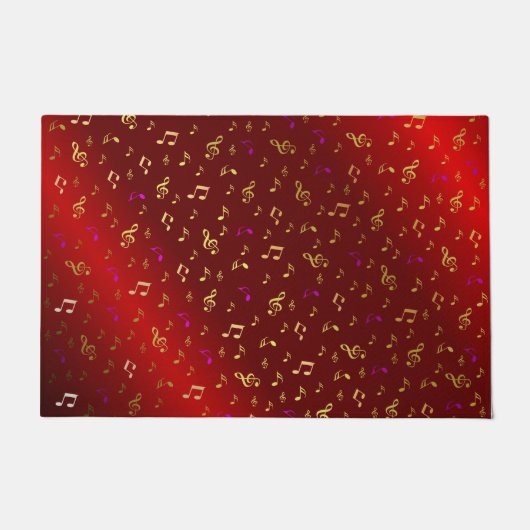 rood, noot, muzikaal, melodie, muziek, geluid, tek deurmat (Voorkant)