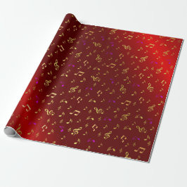 rood,noot, muzikaal, melodie, muziek, geluid, teke cadeaupapier