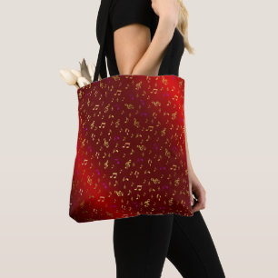 rood,noot, muzikaal, melodie, muziek, geluid, teke tote bag
