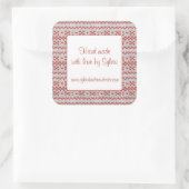ROOD NORDIC KNIT 3" Vierkante "Hand Made" Stickers (Tas)