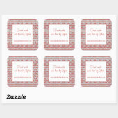 ROOD NORDIC KNIT 3" Vierkante "Hand Made" Stickers (Vel)