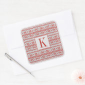 ROOD NORDIC KNIT Grote Vierkante Stickers + Initia (Envelop)