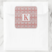 ROOD NORDIC KNIT Grote Vierkante Stickers + Initia (Tas)