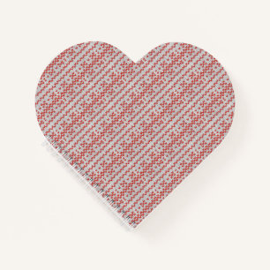 ROOD NORDIC KNIT Heart Shape Notitieboek