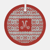 ROOD NORDISCH BREI Glas Cirkel Ornament (Achterkant)