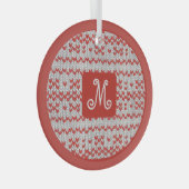ROOD NORDISCH BREI Glas Cirkel Ornament (Voorkant Rechts)
