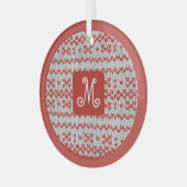 ROOD NORDISCH BREI Glas Cirkel Ornament (Voorkant links)