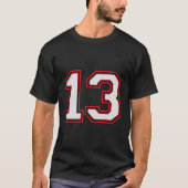 Rood Nummer 13 Sport Speler Jersey Leuk Spel Winna T-shirt (Voorkant)
