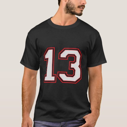 Rood Nummer 13 Sport Speler Jersey Leuk Spel Winna T-shirt (Voorkant)