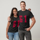 Rood Nummer 61 Team Junior Sport Genummerd Uniform T-shirt (Unisex)