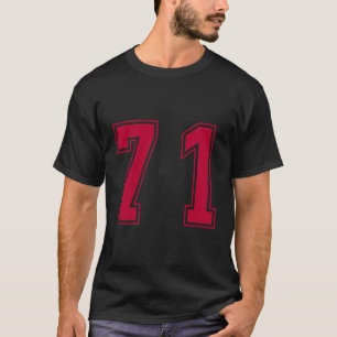 Rood nummer 71 Team Junior Sport genummerd uniform T-shirt