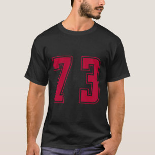 Rood Nummer 73 Team Junior Sport Genummerd Uniform T-shirt