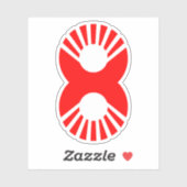 Rood nummer 8 sticker (Vel)