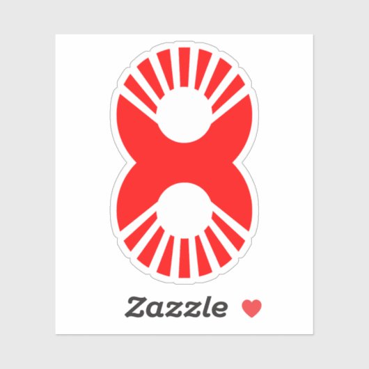 Rood nummer 8 sticker (Vel)