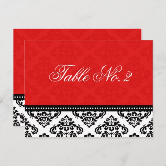Rood nummer van de huwelijkstafel briefkaart (Voorkant / Achterkant)