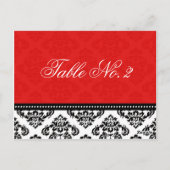 Rood nummer van de huwelijkstafel briefkaart (Achterkant)
