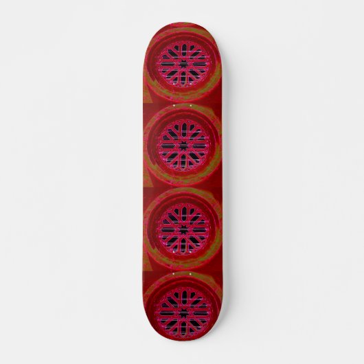 rood octagonal design skateboard (Voorkant)