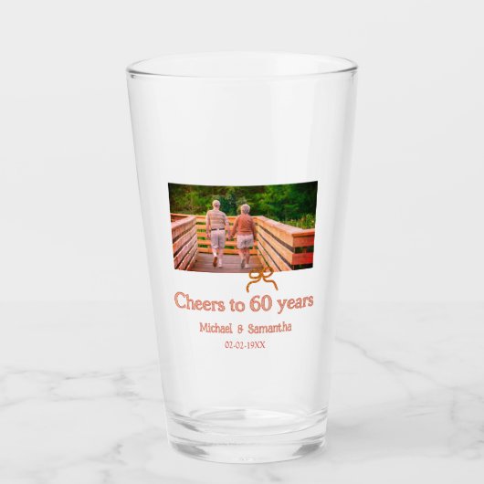 rood of boog feestelijk 60 jaar getrouwd glas (Voorkant)