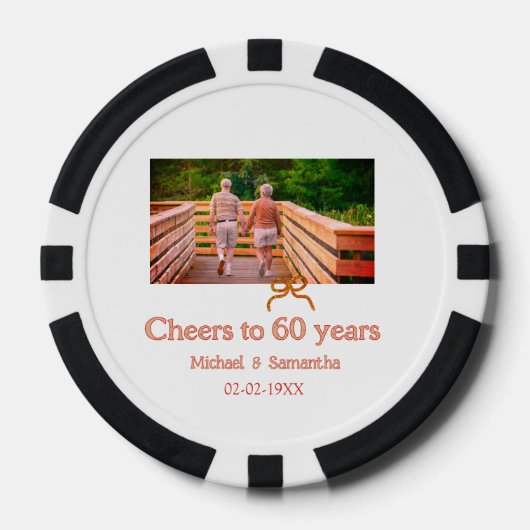 rood of boog feestelijk 60 jaar getrouwd  poker chips (Voorkant)