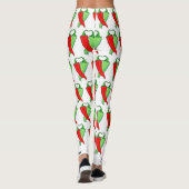 Rood of Groen Chili Personaliseer Schattigee vrouw Leggings (Achterkant)