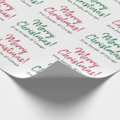 Rood of groen handschrift-als "Vrolijk kerstfeest" Cadeaupapier (Hoek)