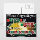 Rood of groen... of Kerstmis? Feestdagenkaart (Voorkant / Achterkant)