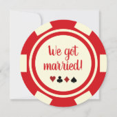 Rood-off White Poker Chip huwelijkskoninklijk Kaart (Voorkant)
