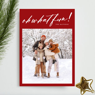 Rood Oh Wat Een Leuke Kerstvakantie Fotokaart Feestdagenkaart