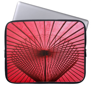 Rood oliepapier paraplu laptop sleeve