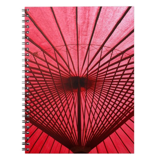 Rood oliepapier paraplu notitieboek (Voorkant)