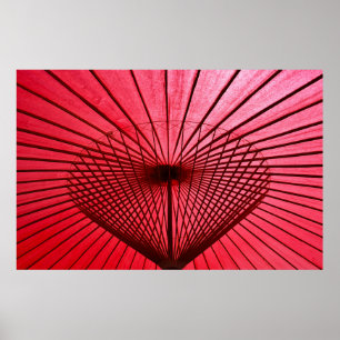 Rood oliepapier paraplu poster