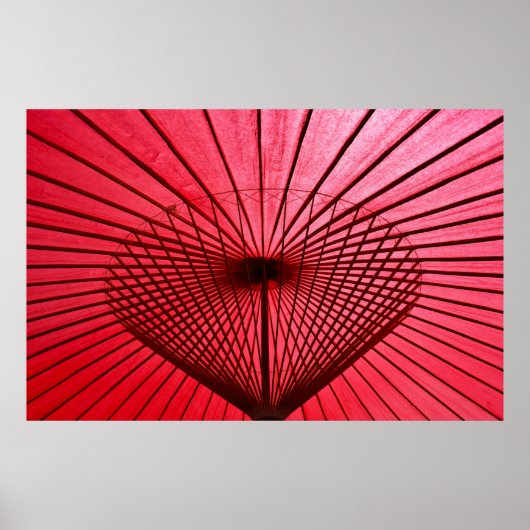 Rood oliepapier paraplu poster (Voorkant)