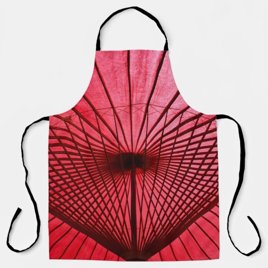Rood oliepapier paraplu schort (Voorkant)