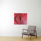 Rood oliepapier paraplu wandkleed (In Situ (horizontaal))