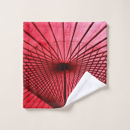 Rood oliepapier paraplu washandje (Wasdoekje)