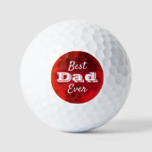 Rood Ombre Beste Papa Ooit Bold Moderne Typografie Golfballen (Voorkant)