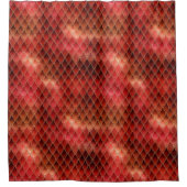 Rood ombre Glitter Dragon Scales maken Douchegordijn (Voorkant)
