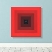 Rood omgekeerd 5-niveau Initiaal met piramide op m Canvas Afdruk (Insitu (Houten vloer))