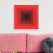 Rood omgekeerd 5-niveau Initiaal met piramide op m Canvas Afdruk (Insitu (Woonkamer))