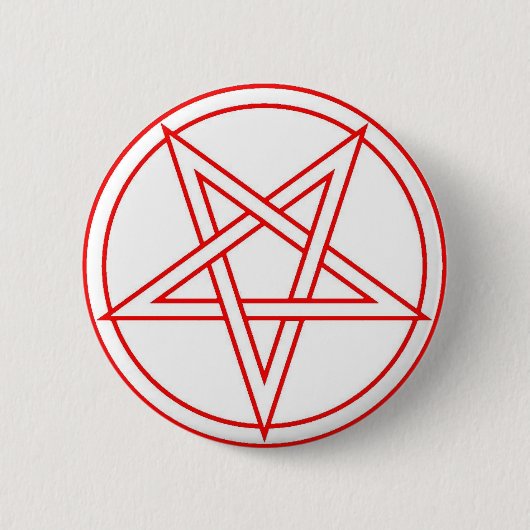 Rood omgekeerd pentakel ronde button 5,7 cm (Voorkant)